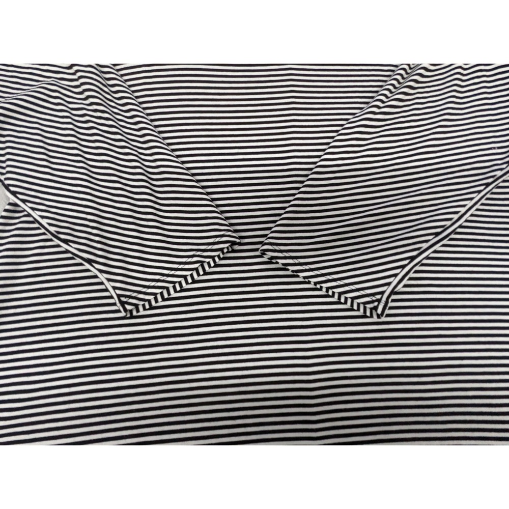 Chico's Striped Knit Top Size 3 XL Black White 3/4 Sleeve High-Low Hem - Picture 9 of 12